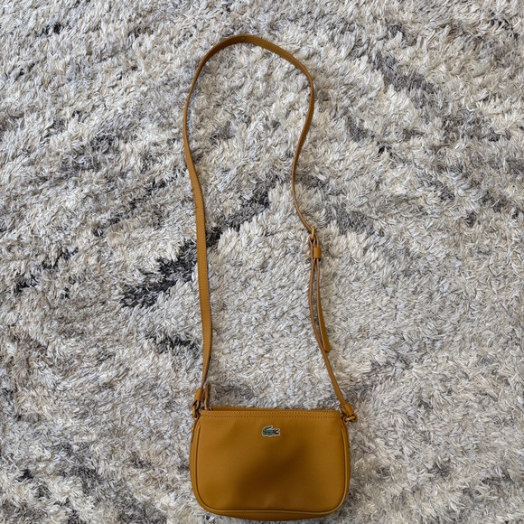 Lacoste Mustard Yellow Crossbody Bag with Crocodile Logo - Picture 3 of 10